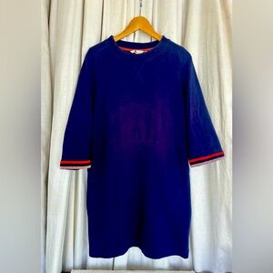Boden Livia Sweatshirt Knit Dress Navy Blue
Velvet Trim Side Pickets Size 8